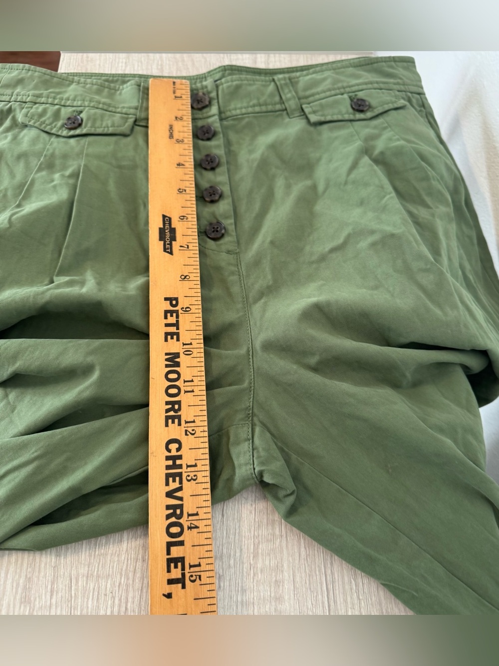 J.Crew Pleated Wide Leg Chinos Pants Button-Front High Rise Cotton Relaxed Sz 10 - Picture 3 of 10